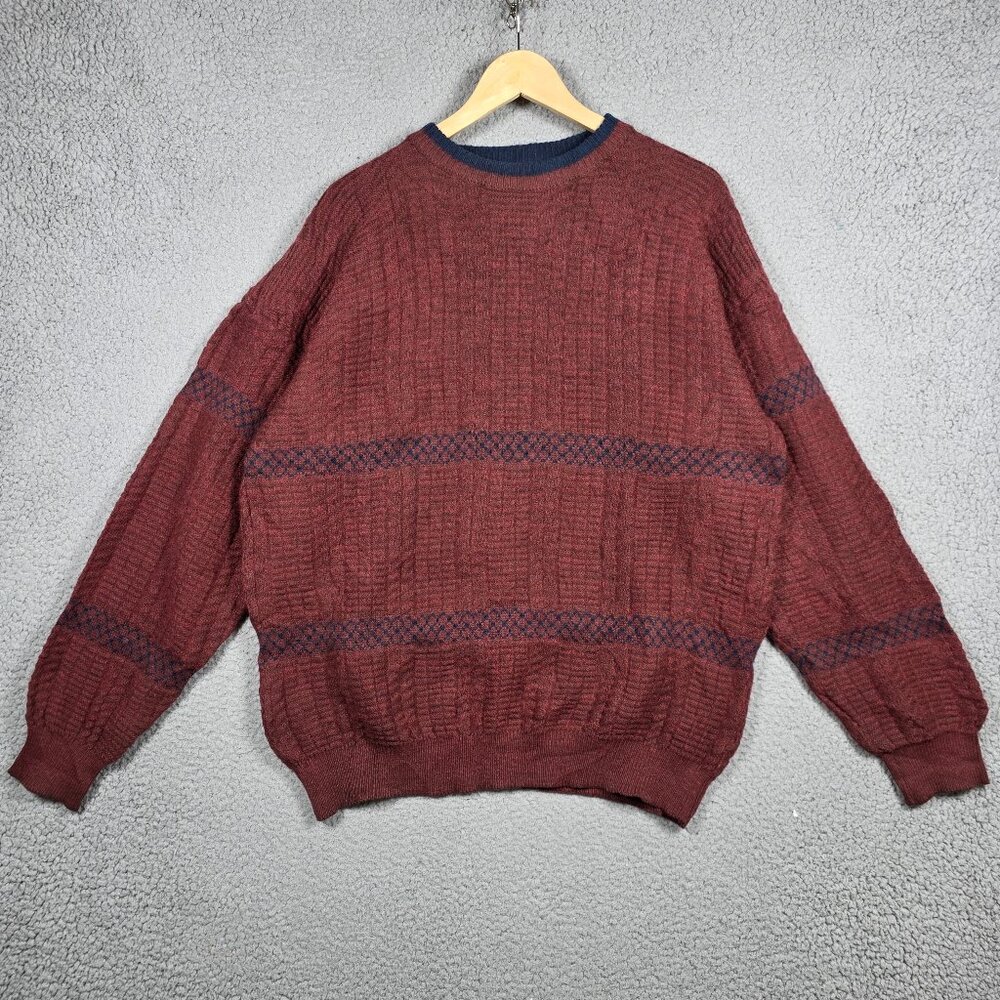 Urban Renewal‎ Sweater Mens Sz Medium Burgundy Mohair Blend Oversized Cable Knit